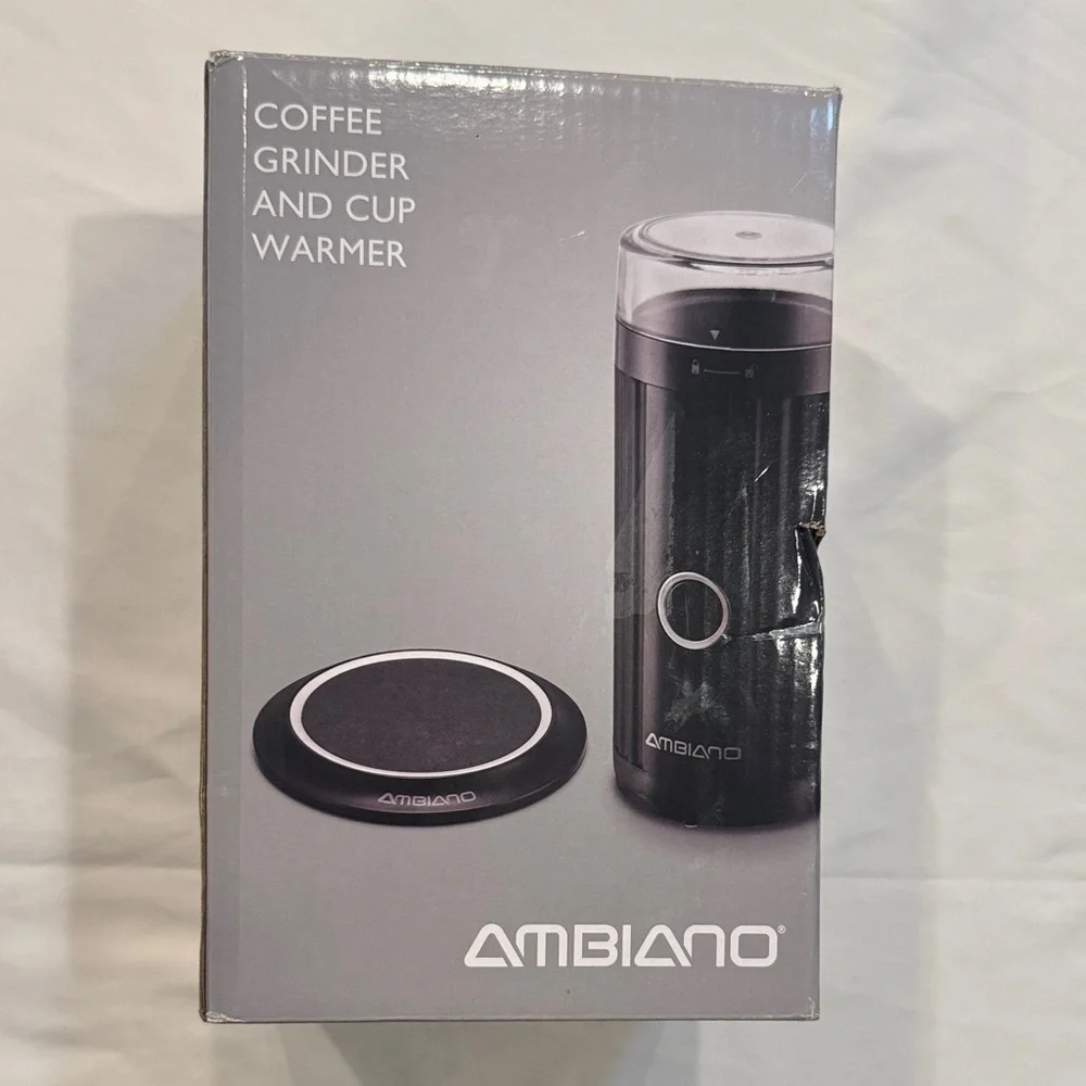 NIB Ambiano Coffee Grinder and Cup Warmer Set Black